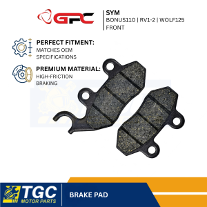 GPC BRAKE PAD SYM/BONUS110/RV1-2/ WOLF125 - FRONT ( 1 PC )