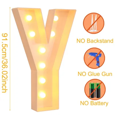 91.5cm A-Z Light Up Letter Large Alphabet Frame Balloon Filling Box Giant Letters With Led Light Photoshoot Background