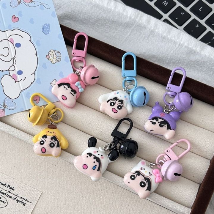 REEBO Pompom Purin Crayon Shinchan Keychain KT Cat Kuromi Backpack