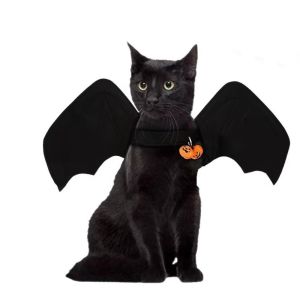 UNMEGONI Wing Shape Design Pet Costume Lightweight Adjustable Harness Dog Costume Festive Black Harness Costume for Cats and Small Dogs