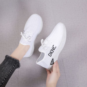 Korean style new style womens casual sports shoes rubber shoes lace-up solid color work shoes