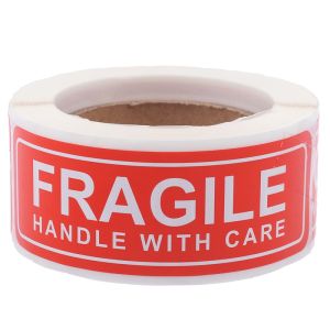 500pcs Lakban Fragile Fragile Lakban Fragile Merah  Jangan Dibanting Stiker Isolasi Fragile Packaging Sticker Label Fragile