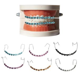 ZSDN MALL 1 Pair Temporary Tooth Decoration Colorful Metal Wires Orthodontic Ligature Ties Dental Braces Teeth Accessories