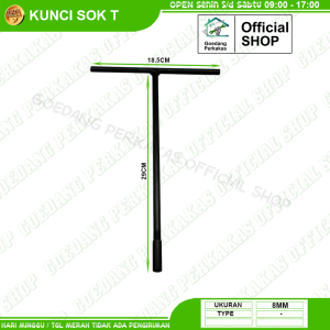 Kunci Sok T Hitam Besi Ukuran 8MM 10MM 12MM 14MM Lippro / Sock T Socket Wrench
