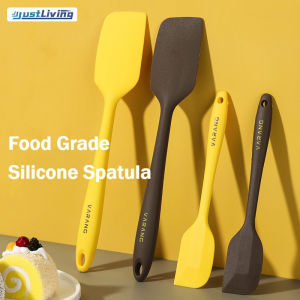 JustLiving Multifunctional Kitchen Spatula High Temperature Food Grade Silicone Scraper Household Integrated Baking Cream Spatula Baking Tools Mixing Tool Set（No Fluorescent Agent）