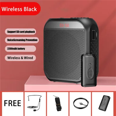 BUY 1 TAKE 1 XIAO MI Portable Voice Booster Megaphone with Lapel Microphone Speaker Rechargeable Wired Wireless Headset Mic for Teachers Coaches Meeting Speech Singing Karaoke Classroom Outdoor Activities High Sensitivity Mic