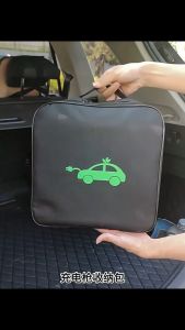 Electric Vehicle Charging Cable Bag Waterproof Round/Square EV Charger Carrying Case Car Cable Bag