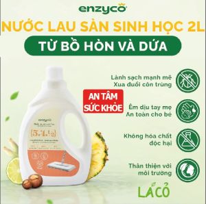 Nước lau sàn enzyco nước lau sàn hữu cơ sinh học lên men enzyme từ dứa bồ hòn cam chanh xả đuổi muỗi lau sàn cho bé - 2L