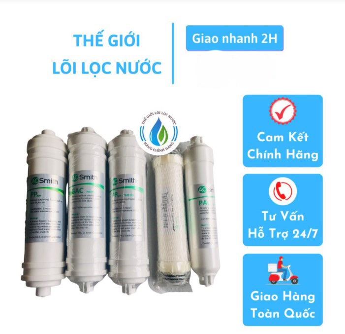 Bộ lõi lọc cho máy lọc nước Ao Smith máy M1 / AR75-A-S-2 / 1E / G1 / G2 ...
