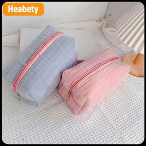 【2-3 days delivery】 Cute Fur Makeup Bag For Women Zipper Large Solid Color Cosmetic Bag Travel Make Up Toiletry Bag Washing Pouch Plush Pen Pouch