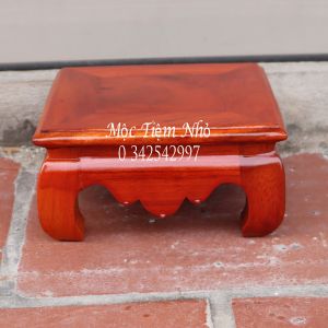 Đế chân quỳ gỗ hương Kỷ vuông gỗ Đôn gỗ hương cao 8cm