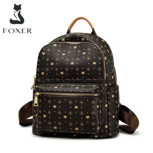 FOXER PVC pembungkusan beg galas untuk ransel fesyen wanita dengan tali bahu boleh laras wanita ransel ransel