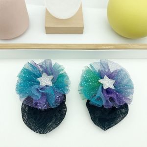 MAOMEI 2PCS Kẹp lò xo Lưới tóc co giãn cho bé gái Nơ sao Mũ thời trang Búi Tóc Hàn Quốc Phụ kiện Lưới thoáng khí Lưới tóc ba lê Trẻ em