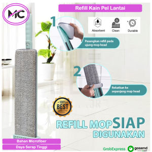 Refill Kain Pel Lantai Ultra Microfiber Refil Mop Plat Fiber Alat Pel Lantai Tarik Ultra Mop Cleanze Pengganti Rusak Praktis