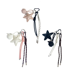 Contemporary Star Shaped Keychain Handmade Braided Rope Keyring Phone Lanyard Accessory Women Fashion Bag Accessories