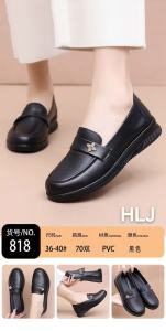 Free Shipping Spring And Autumn Collection: Comfortable Flat-Soled Non-Slip Soft-Soled Leather Shoes For Middle-Aged And Elderly Women Suitable For Work