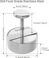 Burger Press with 100 Free Patty Papers, Stainless Steel 4.5inch Adjustable Hamburger Patty Maker, Non-Stick Hamburger Press for Kitchen BBQ Grill. 