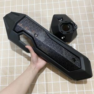 (Hình thật video thật) ốp pô che pô che bô Bảo vệ nhiệt cho xe sh SH 17 kiểu Carbon kèm ốc