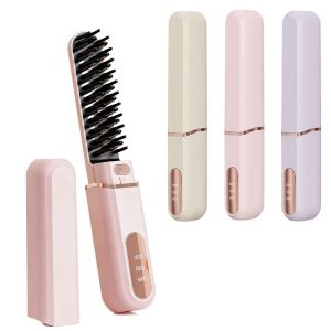 CUMDER PRETENSION65CU2 ไร้สาย ที่หนีบผม พร้อมฝาปิด 3 การตั้งค่าอุณหภูมิ หวียืดผม แบบพกพา ประเภท-C หวีผมตรง