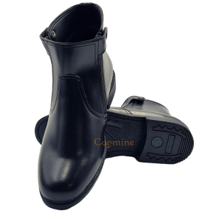 Copmine รองเท้าฮาฟผู้ชาย หนัง PU ซิปคู่ รองเท้าตำรวจ รองเท้าทหาร สำหรับงานราชพิธี Original Handmade ส้นทาน พื้นเย็บจริง ใส่สบาย เบอร์ 39-45