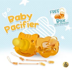 Empeng Bayi Silikon + Gantungan Empeng / Silicone Baby Pacifier with Holder Bebelys