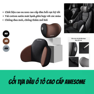 Gối tựa lưng ô tô awesome - hỗ trợ cột sống êm ái giảm đau lưng chống mỏi lái xe thiết kế sang trọng - phù hợp mọi dòng oto xe hơi