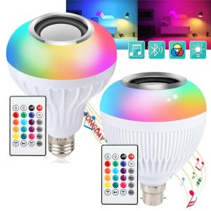 arrazka/ Lampu Speaker Wireless Bluetooth Dengan Lampu LED RGBW E27 Remote Control