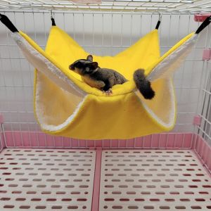 OUTOPEN Double-layer Plush Hamster Hammock Warm Thickened Hamster Sleeping Bag Pet Warm Bed Hanging Pet Hamster Nest For Rat Squirrel Hamster