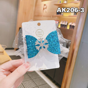 Jepit Rambut Korea Anak Perempuan Aksen Pita Frozen Manik Kristal Aksesoris Fashion Rambut AK206 ZIORRA