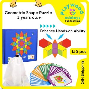155 Piece Kids Wooden Jigsaw Puzzle Geometric Shape Board Learning Toy Baby Montessori Educational Toys for Children