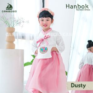 Hanbok Korea Anak Perempuan Gaun Anak Import Bahan Premium Rok Organza Gratis Bando by Canaregio