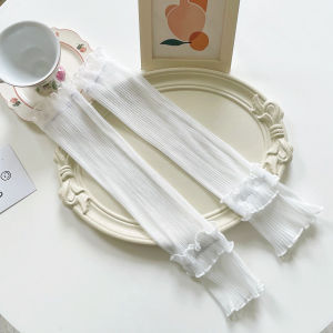 Găng Tay Nữ Dài Mùa Hè Găng Tay Ren Gợi Cảm Hở Ngón Chống Nắng Thoáng Khí Sợi Xếp Li