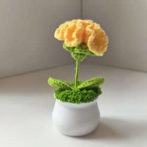 Handmade Woven Potted Simulation Sunflowers Flower Yarn Crochet Knitte Home Ornaments Christmas Gift