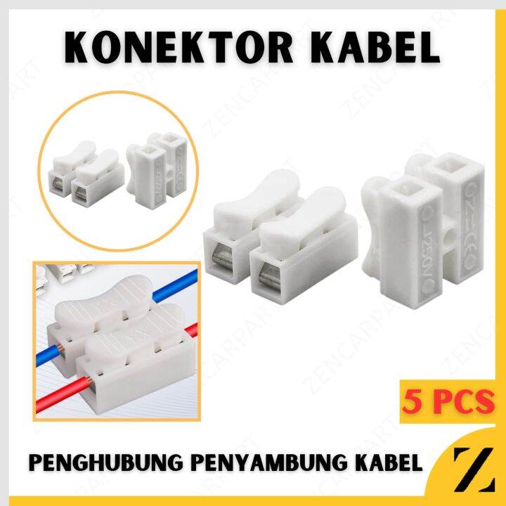 Quick Connect Terminal Connector Sambungan Kabel Listrik 2 Pin Jepit