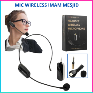COD Cepat TaffSTUDIO Wireless Microphone UHF Mic Imam masjid Tanpa Kabel Jarak Jauh Suara Jernih Dicas Call Center with Transmitter / Mikrofon Karoke wirelles youtuber suara bagus podcast Wireless Interview - HX-W002