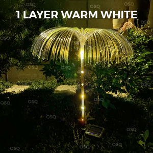 OSQ 1 & 2 Layers Waterproof Solar Jellyfish Copper Wire Starburst Flower Tree String Light