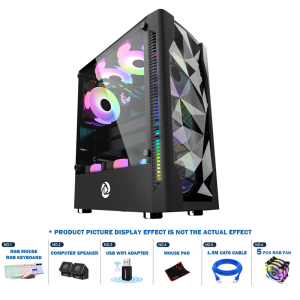 AMD Ryzen 5 5600G Gaming PC Set With DDR4 16GB RAM M.2 512GB SSD Full Set PC Computer For Gaming Office