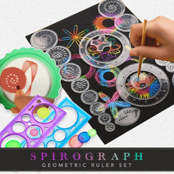 22PCS Clear Spirograph Drawing Toy Set DIY Creative Design Geometric ...