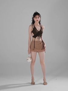 Two Piece Swimsuit Bikini Set Halter Top Removable Pads Quick Dry Stretch Fabric Beach Pool Vacation