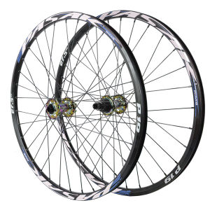 Mountain bike wheelset 24 26 27.5 29 quick-release thru-axle 120 clicks bearing six-bolt disc brake HG cassette MS XD-HB08P19 colorful (01)