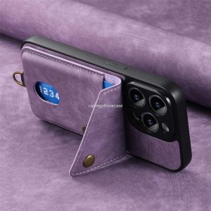 เคสโทรศัพท์สำหรับ iPhone 12 11 Mini Pro Max 2023เคสช่องเสียบบัตรเคสทรงกระเป๋าสตางค์แบบตั้งได้หลังหนังวินเทจหรูหราสายคาดที่คล้องป้องกันการตกกันกระแทกเลนส์ป้องกันหน้าจอ