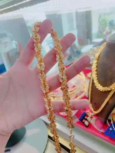{loại1} Dây chuyền xoắn hoa mai lớn 10ly chạm 4d Kami trang sức sỉ DXHM4D10L