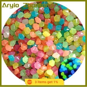 Aryio 50PCS Outdoor Luminous Stones Glow In Dark Garden Pebbles Fish Tank Decoration