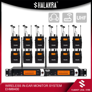 SHALANRA EHM8400 UHF Wireless in Ear Monitor System with 12 Bodypack Receiver IEM for Studio Band Music Monitoring