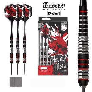 HARROWS STEEL TIP DARTS - 22G/24G/26G Heavy Metal Ryan Searle Stainless STEEL TIP DART SET