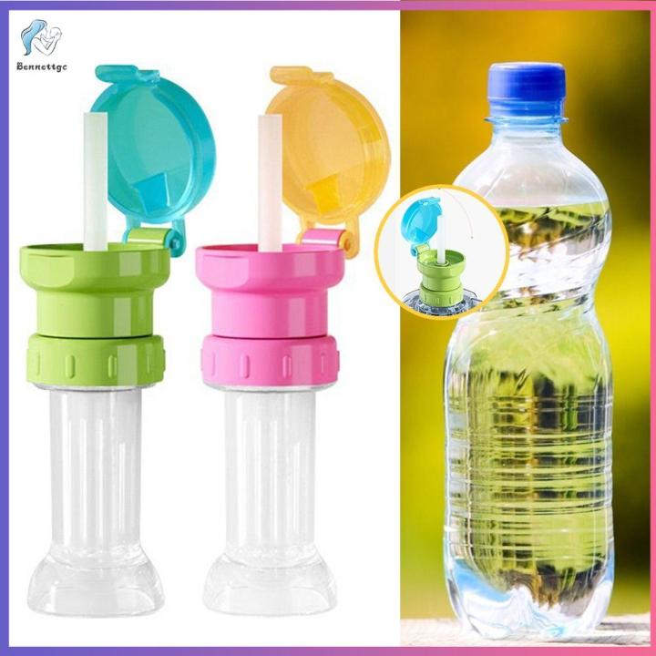 Portable Water Bottle Conversion Head With Straw With Storage