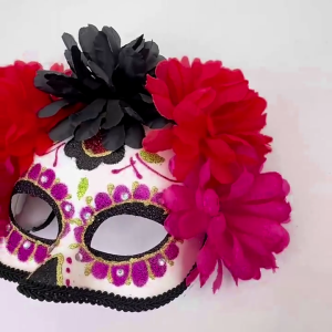 Masquerades Death Eyemask Fancy Carnivals Eyemask Scary Skull Print Facepiece for Daylong Wear With Any Costume