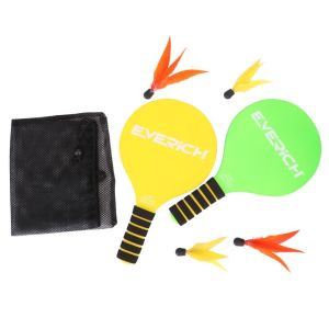 SJJL Tay cầm bọc vải Bộ dụng cụ chơi chèo thuyền trên bãi biển Tay cầm chống trượt Nhẹ Bộ vợt bãi biển Chuyên nghiệp Cây chèo tròn Vợt cầu lông Trò chơi bãi biển