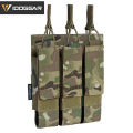 IDOGEAR Tactical SMG Triple Magazine Pouch Kriss Mag Holder Carrier Military Tarining Camoufalge MOLLE Waist Bag For SMG Kriss MP7 MP5 Vector Mag Pouch Holder 3576. 