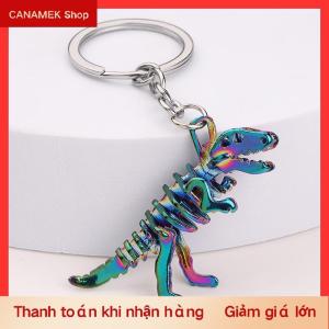 CS 1PC hợp kim đầy màu sắc Bộ Xương Khủng Long móc chìa khóa kỳ nghỉ Quà Tặng Mặt dây chuyền móc chìa khóa xe Túi phụ kiện quyến rũ